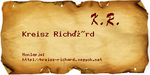 Kreisz Richárd névjegykártya